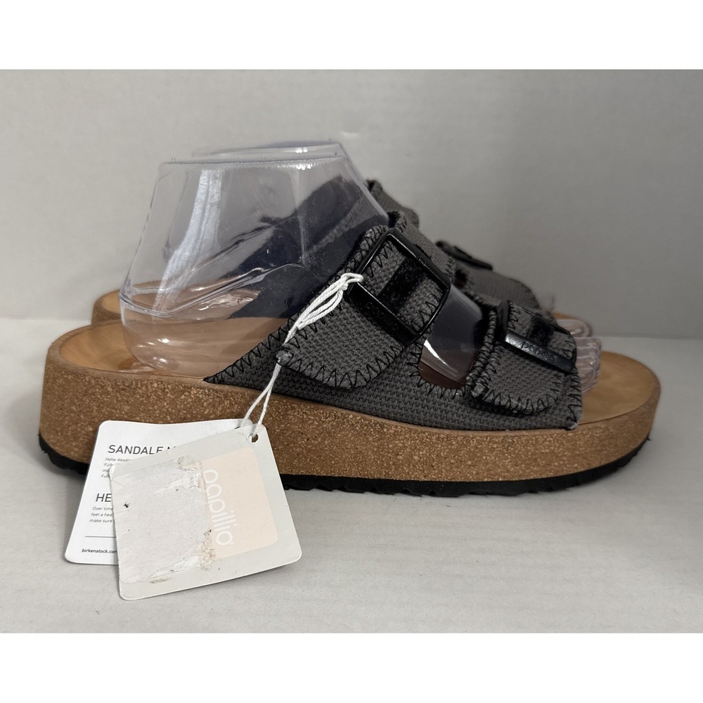 New Birkenstock Gabriela Papillio Platform Sandal Sz 41 Gray Anthracite Canvas - Picture 6 of 14